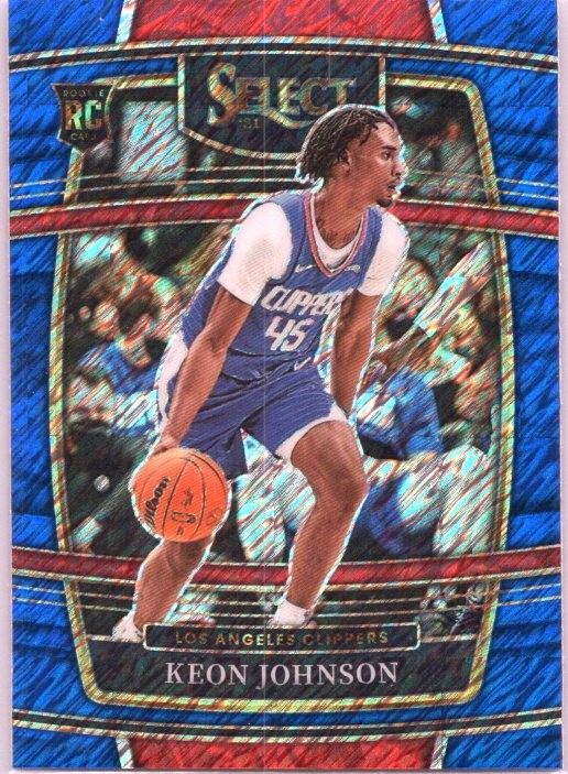 2021-22 Panini Select #40 Keon Johnson Blue Shimmer Prizms