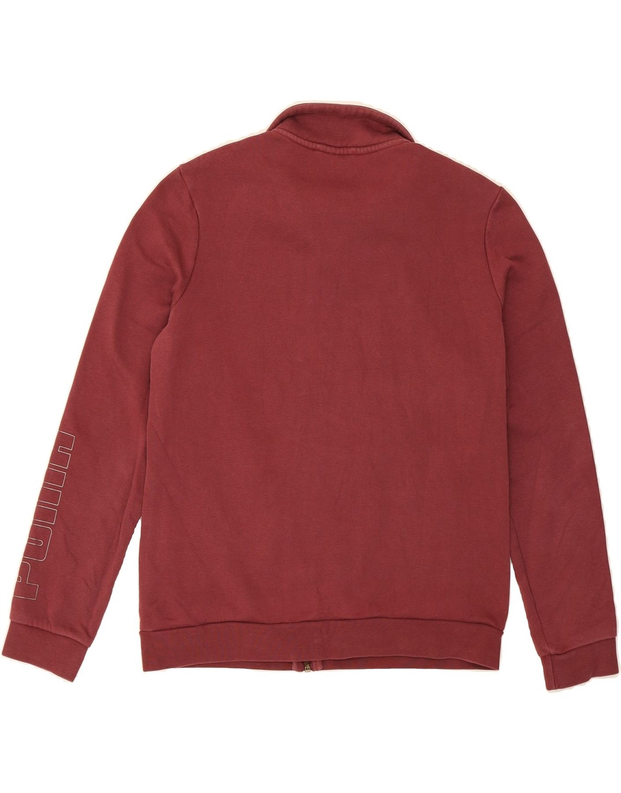 PUMA Womens Graphic Tracksuit Top Jacket UK 14 Medium Burgundy Cotton AM05 thumbnail 2
