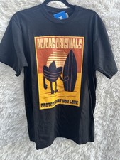 Adidas Originals Black Surfboard Graphic Tee New Size Medium