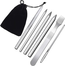 BBTO 6 Pieces Paracord Stitching Set 6 Sizes FID Lacing silvery