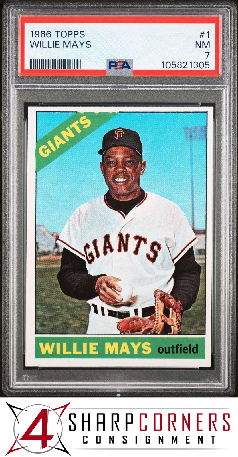 1966 TOPPS #1 WILLIE MAYS GIANTS HOF PSA 7