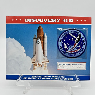 Official NASA Emblem PATCH Space Mission DISCOVERY 41D Shuttle Captain Cook Ship