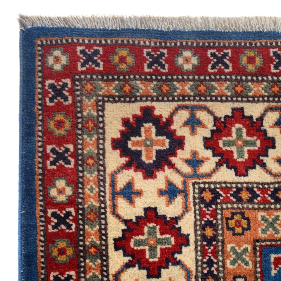 Traditional 4x6 ft Rug Handmade Afghan Carpet Home Blue Oriental Area Rug W30744 - Image 3 of 4