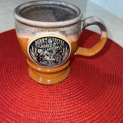 Bones Coffee Co Deneen Pottery Mug Orange Jacked O Lantern Pumpkin Spice 2020