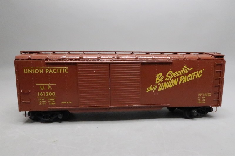 O SCALE WOOD / BRASS UP UNION PACIFIC BOXCAR 161200 NO BOX AS-IS AS SHOWN