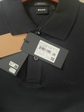 New Authentic HUGO BOSS Black Men's Pima Cotton Polo Shirt Size M