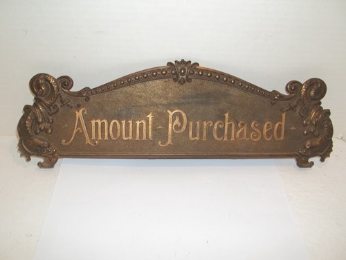 Original Antique NATIONAL CASH REGISTER NCR Top Sign