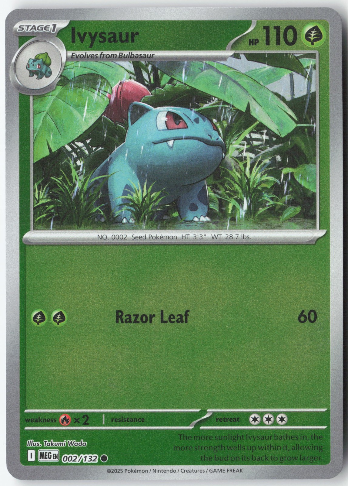Ivysaur Common ME01: Mega Evolution 002/132 NM Reverse Holofoil