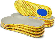 4 Pairs Shoe Inserts for Men Women Memory Foam Insoles Shock Absorbing Breathabl