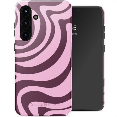 Selencia Vivid Back Cover Samsung Galaxy S25 Plus - Wavy Swirl Pink Plum