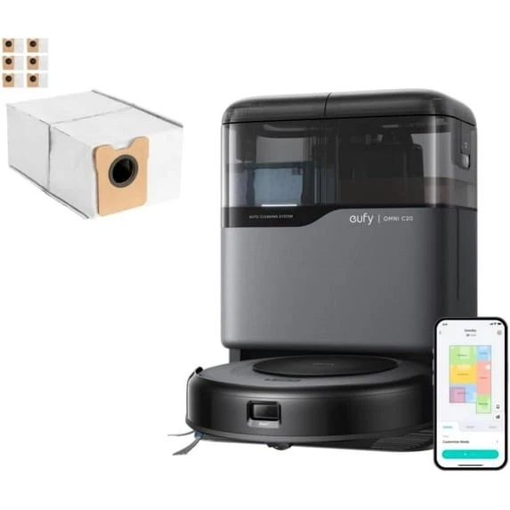 eufy Robot Vacuum and mop C20, 7,000 Pa, Auto Mop Washing Drying +6 Dust Bags
Opens in a new window