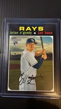 2020 Topps Heritage #610 Brian O'Grady ROOKIE CARD Tampa Bay Rays. rookie card picture