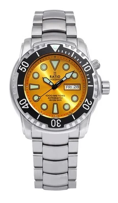 Ratio FreeDiver Helium Safe 1000M Jaune Automatique 1068HA96-34VA-YLW Homme - Photo 1/4
