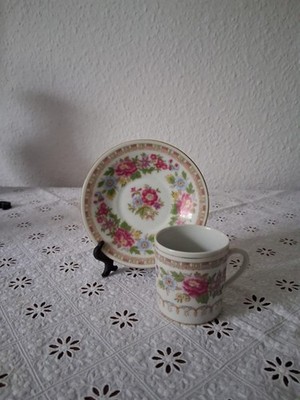 Vintage Bone China Espresso Kaffee Tasse und Untertasse