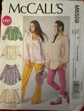 McCall's pattern M6509 Misses' pullover Tops & Tunics sz XS, S, M (4 - 14) uncut