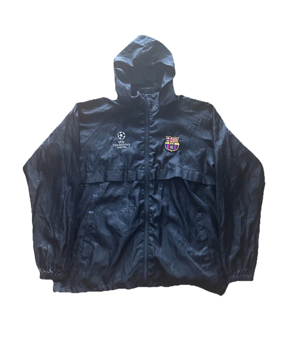 Barcelona サッカー　フーディジャケット UEFA Champions League Barcelona FC Windbreaker Jacket L Black