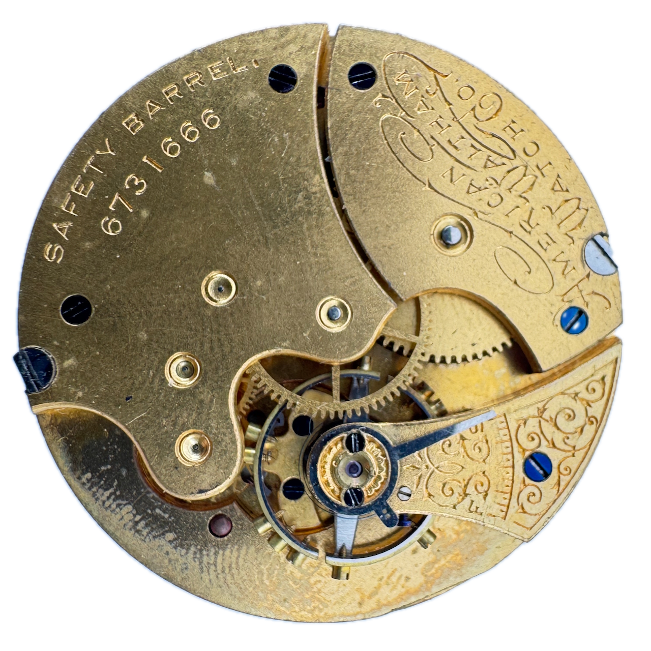 Antique 1895 Waltham 7 Jewel Mechanical Hunter Pocket Watch Movement J USA 6s