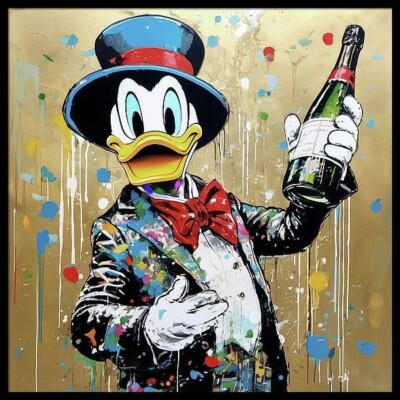 Gold Alu Edition! Donald Happy Birthday  105x105 cm Pop Art/Street Art/Fashion/