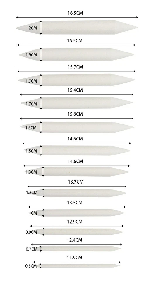 Juego de 12 piezas para mezclar tocón mancha palo tortillón boceto blanco pluma herramienta Foto 2 de 4