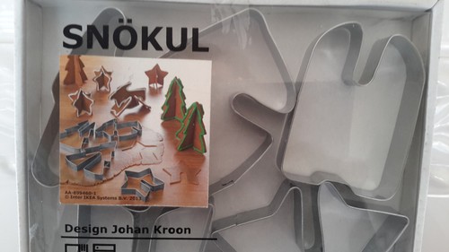 Ikea Snokul 2013 Cookie Cutters Set 6 Christmas Tree Star Reindeer Johan Kroon - Picture 2 of 5