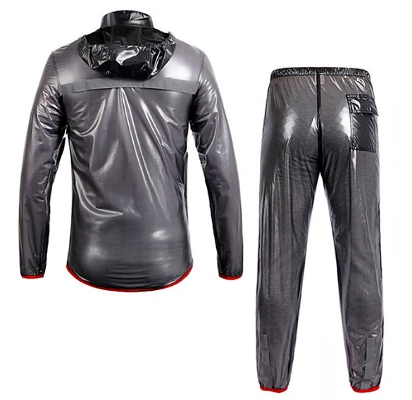 Chaqueta de ciclismo WOSAWE para hombre con pantalones gris oscuro con ribete rojo talla L Foto 2 de 2