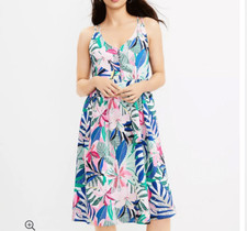 Loft NWOT Palm Double Strap Midi Dress sz 10