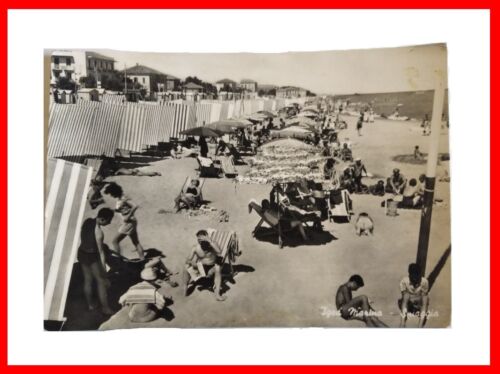 AK Igea Marina Promenade 1950er Jahre gereist Postkarte schwarz-weiß