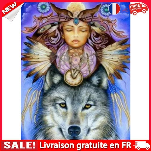 Kit Peinture Diamant 5D Loup - 30x40 Cm, Complet Avec Outils - Déco Murale Adulte