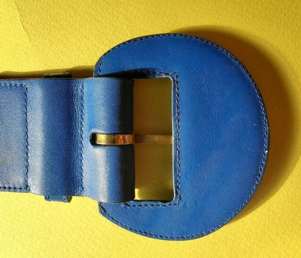 Gucci Cobalt Blue Leather Vintage Belt Vintage RARE Gucci Cobalt Blue Leather Belt Waist 30-32 | eBay main image 2