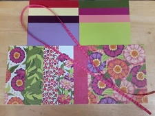 Stampin Up! FLOWERING ZINNIAS 6 x 6 Designer Paper Card Kit Ribbon RARE