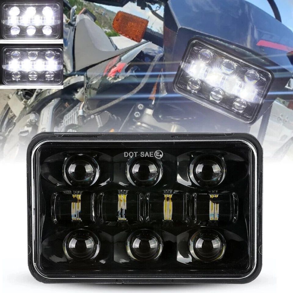 Viga de faros LED cuadrados para motocicleta de 4x6" para Honda XR650L XR250L XR650R XR4000R Foto 4 de 4