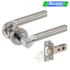 Modern Door Handles for Interior Doors with Polished and Brushed Chrome Handles