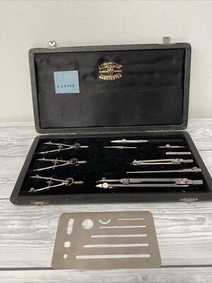 Vintage A G Thornton Minerva Serie technisches Zeichenset mit Koffer PWM