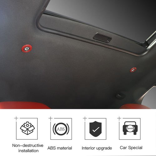 2x Roof Reading Light Lamp Decor Trim Ring for Dodge Challenger 2014+ Red Carbon - Picture 5 of 6
