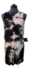 NWT Lulu's Feeling Amazing Blue Black Tie Dye Sleeveless Mini Sheath Dress XS