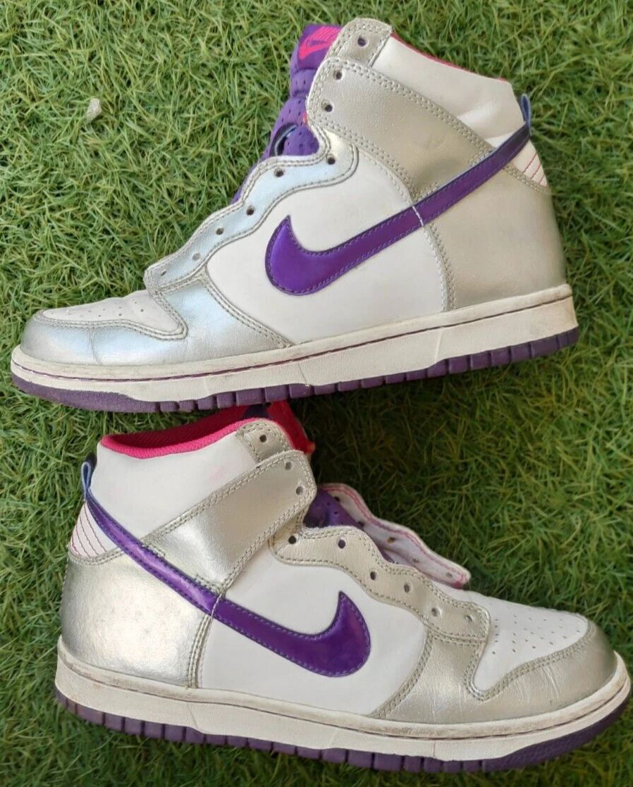 Nike dunk hotsell high purple white