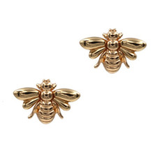 Bumble Bee Stud Earrings Yellow Gold