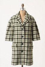 Nip Anthropologie Neo-houndstooth Coat Green Size 2