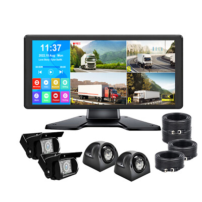 10.36'' Monitor DVR 1080P AHD IR Backup Camera Truck 360 View Reversing System