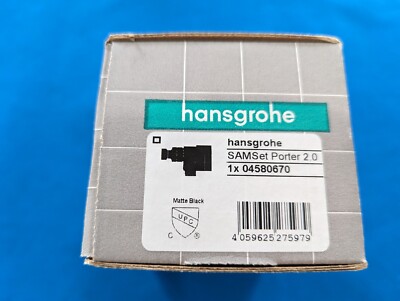 Hansgrohe 04580670 SAMSet Porter 2.0 Shower Arm Mount In Matte Black 