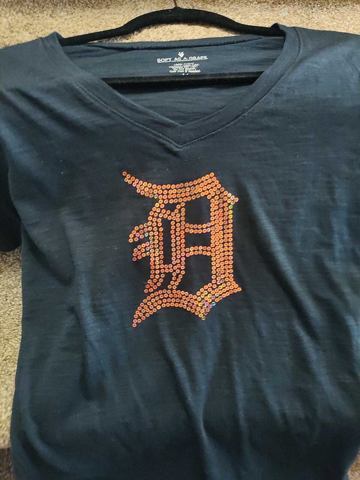 Detroit Tigers MLB Genuine Merchandise Logo T Shirt Women's Navy Medium
