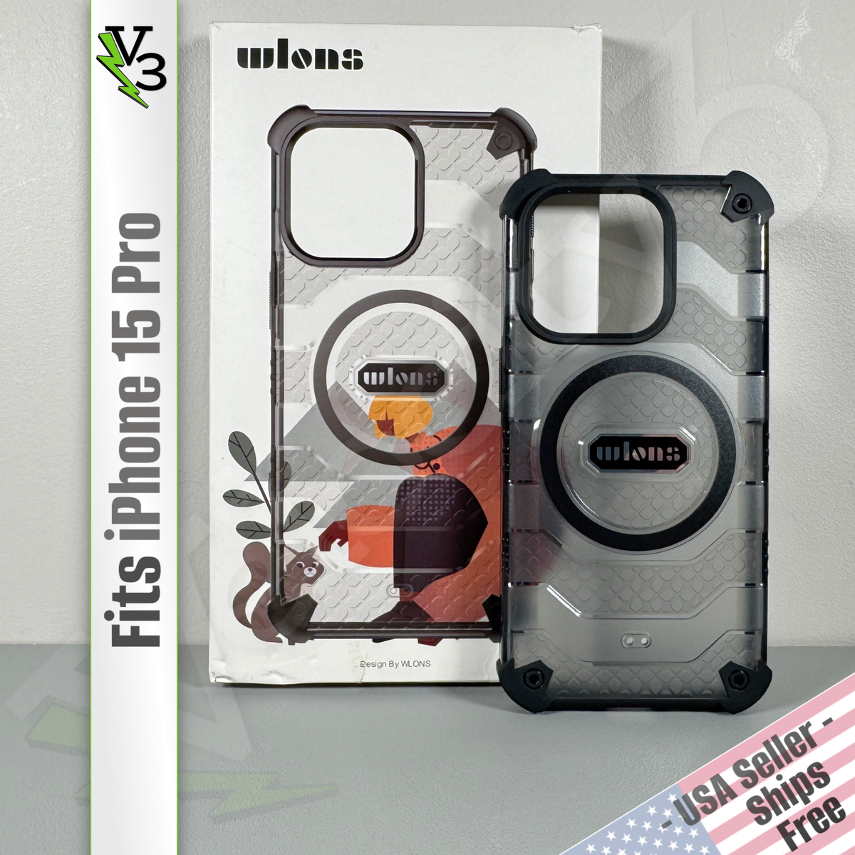 Case for iPhone 15 Pro - Titanium Black | Magnetic | Strong