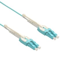 10 PACK LOT 25m LC-LC Duplex 50/125 OM3 Mult Fiber Patch Cable Aqua Uniboot 82FT