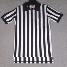 Rawlings Referee Polo Jersey Shirt Small Black White Striped Quarter Zip Sports