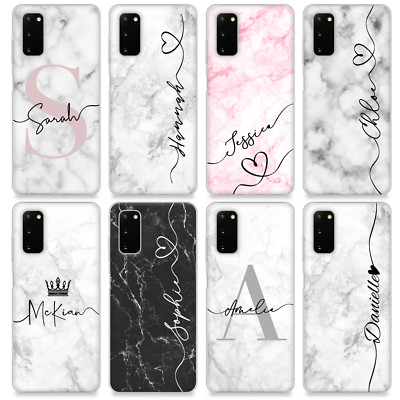 Personalisierte Marmor Hülle mit individuellem Namen Silikon Cover für S22 S23 S24 S21 Samsung