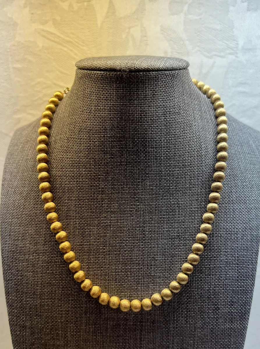 VINTAGE NAPIER GOLD BEAD NECKLACE 17 strung on chain
