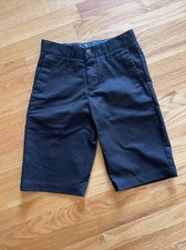 VOLCOM Shorts Boys Size 10 25 Flat Front Chino Corpo Class Shorts Black NWT