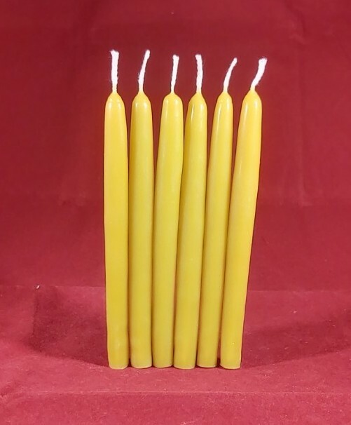6 candles 100 PURE beeswax TAPER CANDLES PILLAR CANDLES ECOfrendly (6