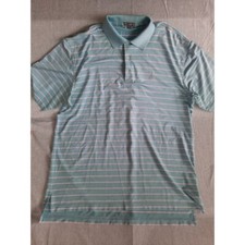 Peter Millar Summer Comfort Men's XL Stripe Slit Stretch Polo Shirt Short Sleeve