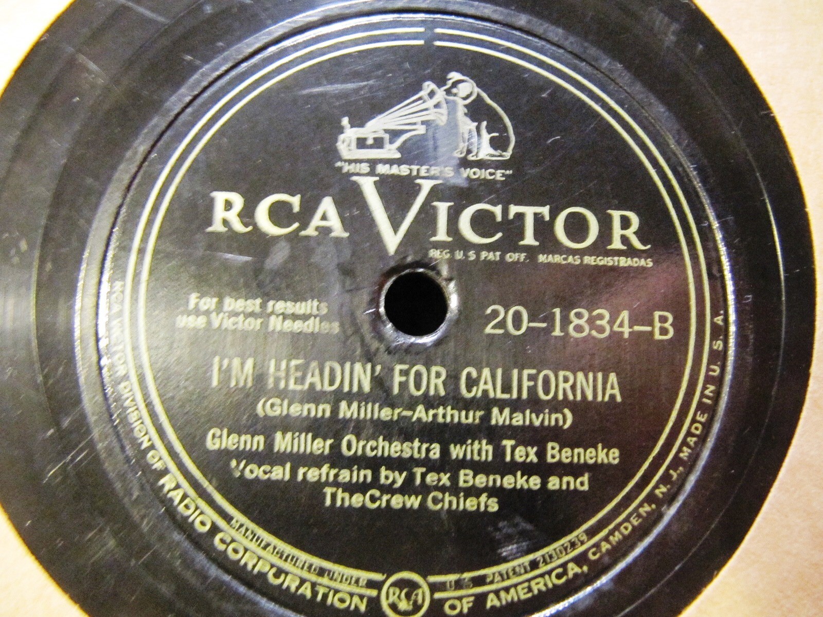 Glenn Miller Orch Headin for CALIFORNIA/ Swing Low Sweet Chariot VICTOR